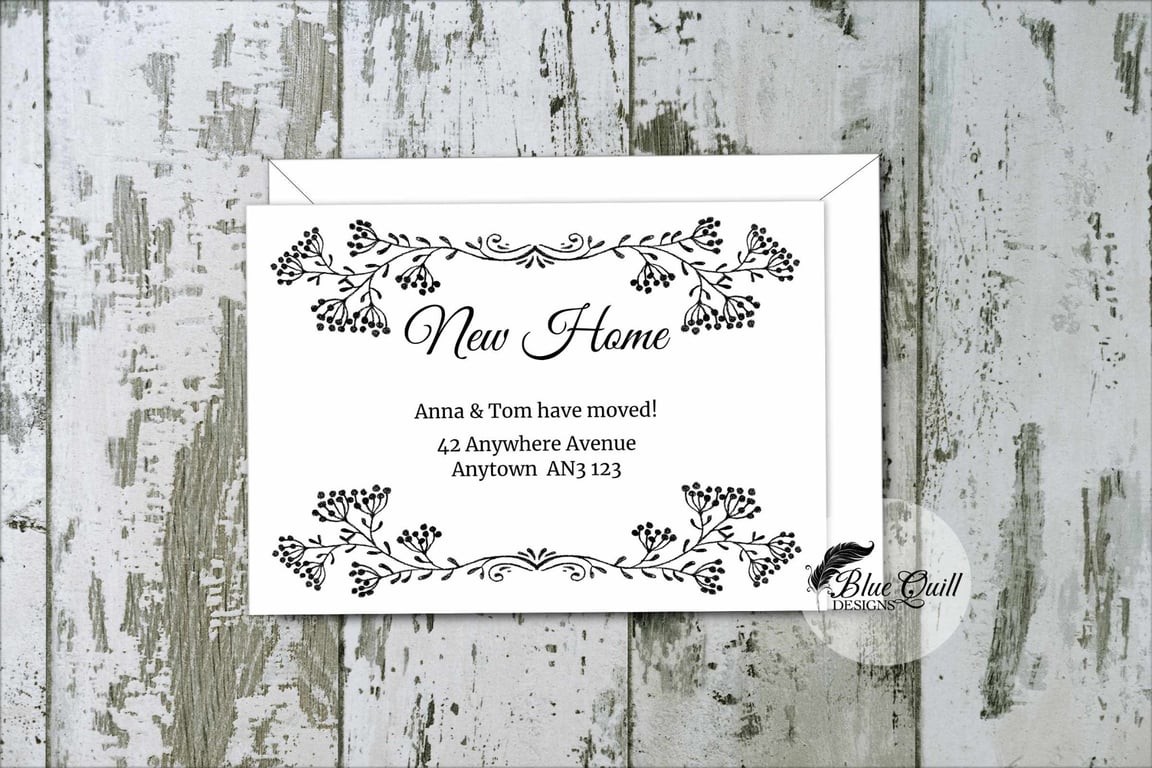 Personalised Moving Home Announcement Cards - Hand Sketched Illustration