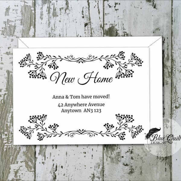 Personalised Moving Home Announcement Cards - Hand Sketched Illustration