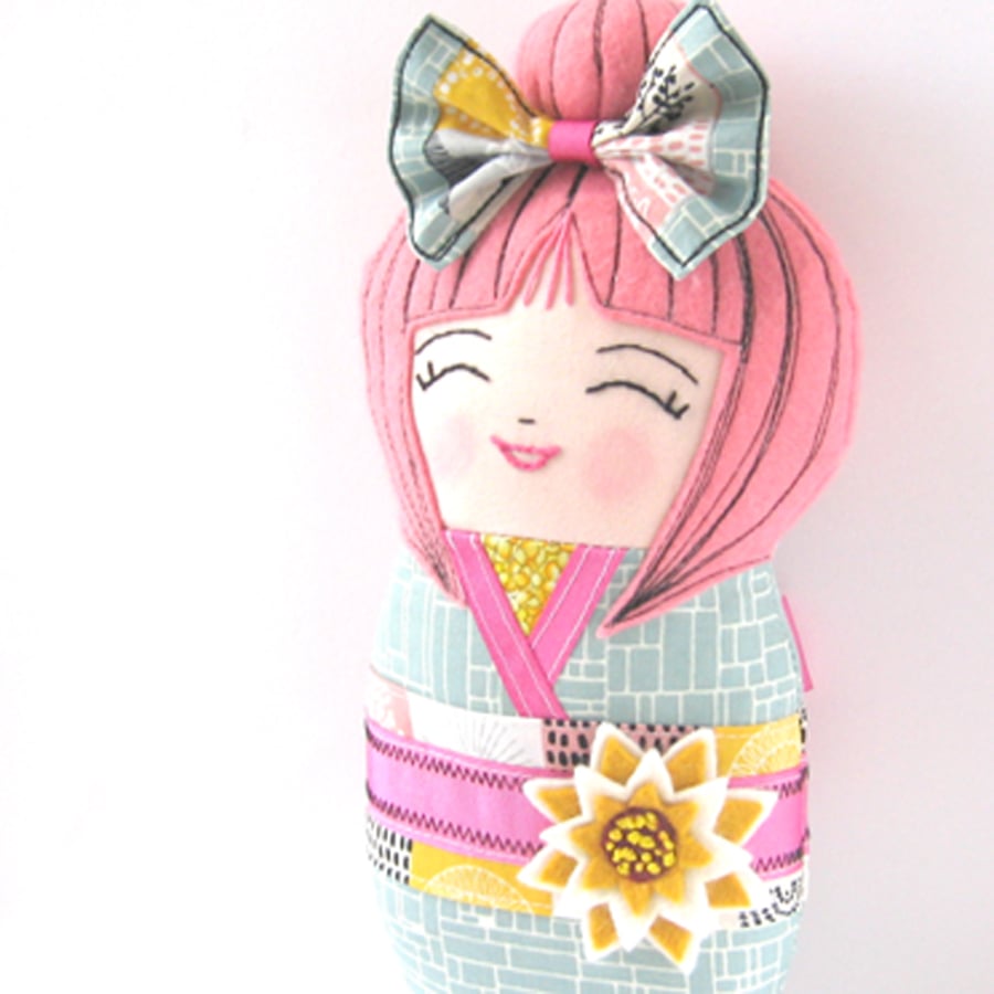 Textile Kokeshi Doll 