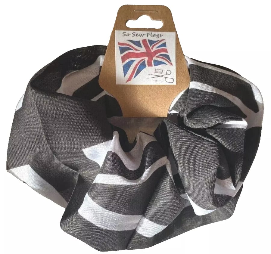 Union Jack Black Flag Hair Scrunchie Scrunchies Accessory Band Elastic