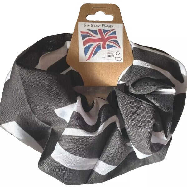 Union Jack Black Flag Hair Scrunchie Scrunchies Accessory Band Elastic