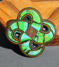 Crafted Brooch - Celtic Style Medallion Pin Badge - Artisan - Shining Emerald - Image 1