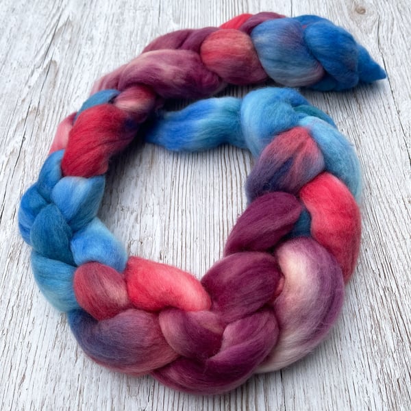 Merino Hand Dyed Spinning Fibre Jolly Sailor 100g