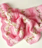 Knitted security blanket - Baby girl photo prop - Mum-to-be handmade gift - Image 2