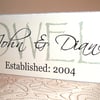 Wedding Established Plaque Sign Personalsied