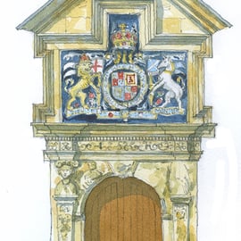 York Doorway, Kings Manor - original watercolour