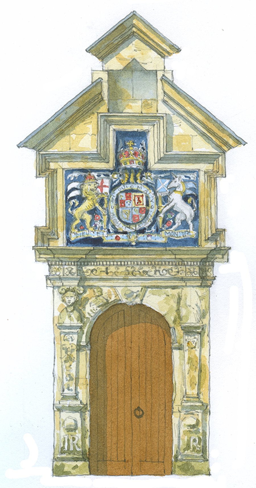 York Doorway, Kings Manor - original watercolour
