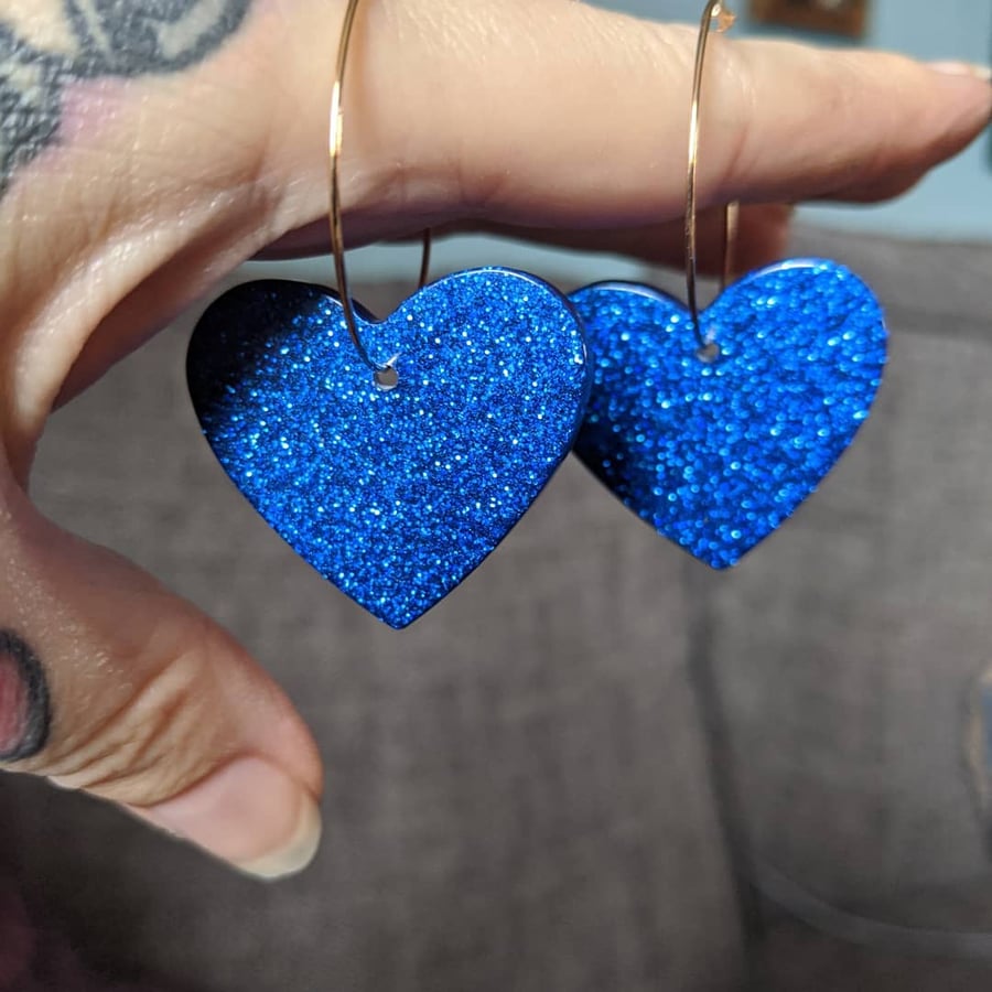 Large heart hoop earrings