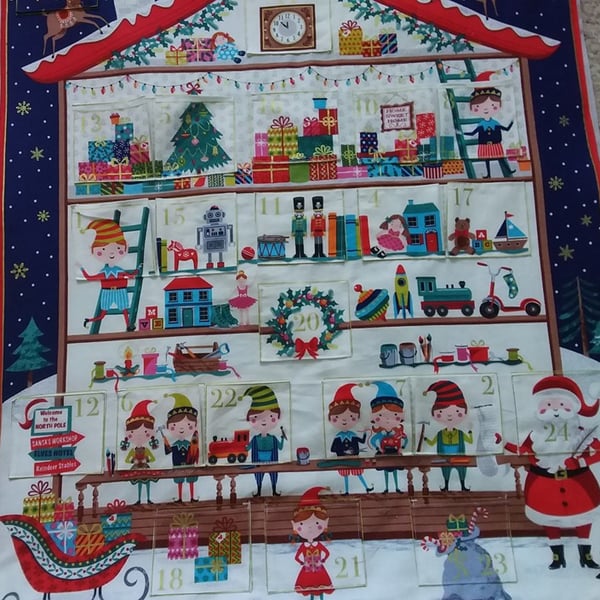 Santa's Workshop - Advent Calendar, fabric calendar, christmas calendar