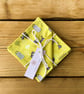 Fabric Coasters, 4 Set, Handmade Coasters, Cotton Coasters. Garlic-COAST-04 - Image 1