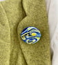 Brooch, Hand Embroidered abstract Van Gogh inspired design - Image 2