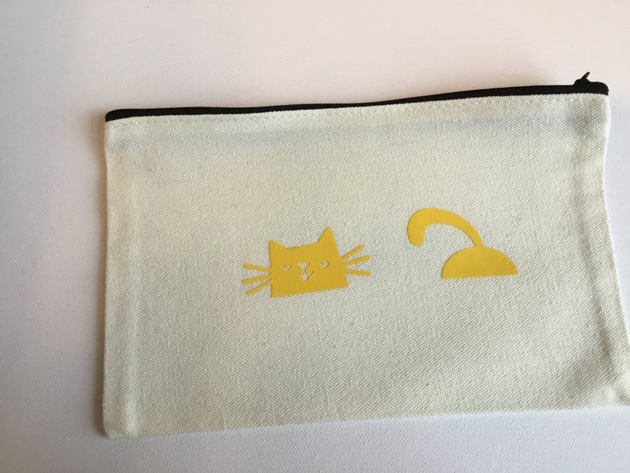 Cat treat bag. Make up bag, pencil case