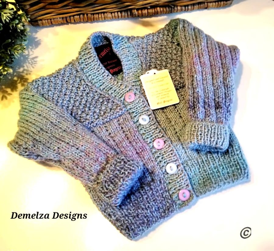 Designer Girl's Super Soft Hand Knitted Baby Cardigan  6 - 12 months