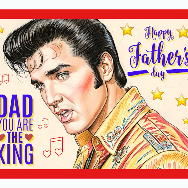 Father's Day Card Elvis You Are The King A5