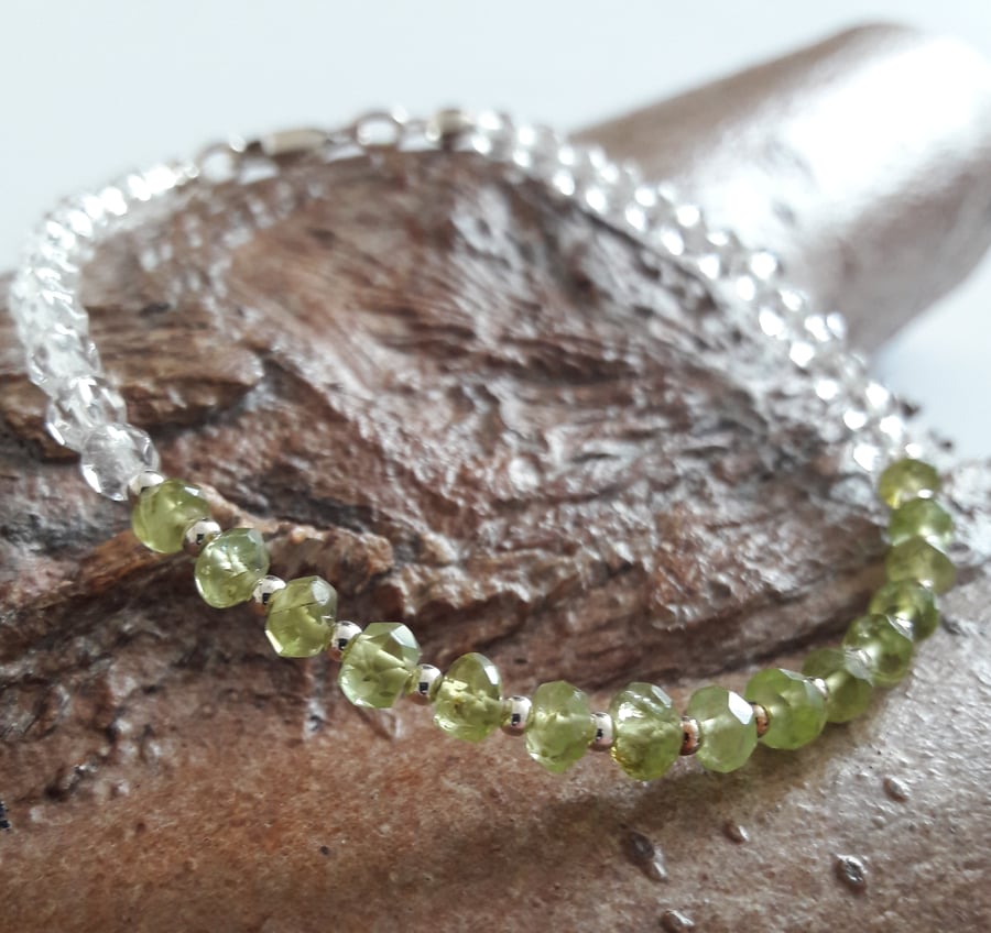 Peridot Bracelet. August Birthstone, Bespoke, Autumn Jewellery, Christmas Gift