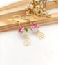 Floral Earrings - Plum Rose Earrings - Rose Flower Porcelain Drop Earrings - Image 1