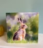 Hare Art Greeting card - soft pastel illustration - Image 2