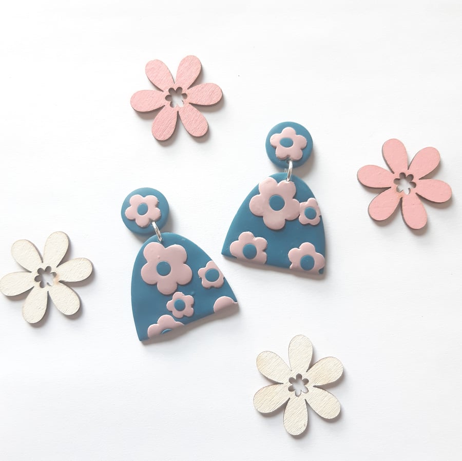 Floral arches, Polymer clay flower earrings, Summer dangles