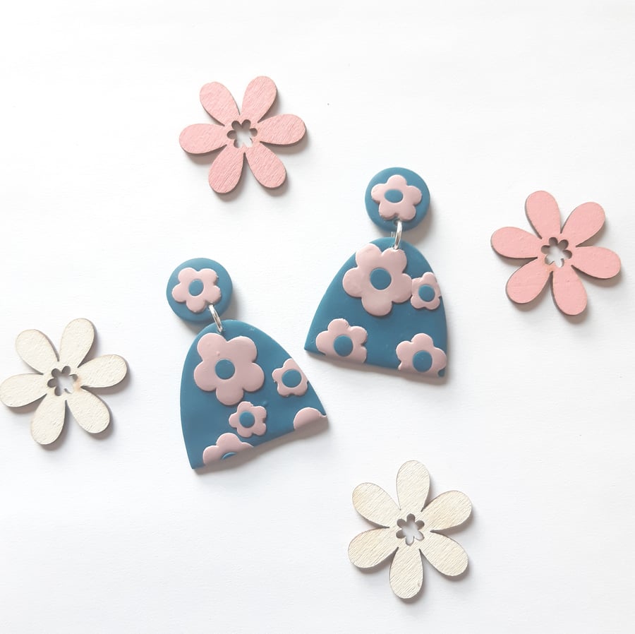 Floral arches, Polymer clay flower earrings, Summer dangles