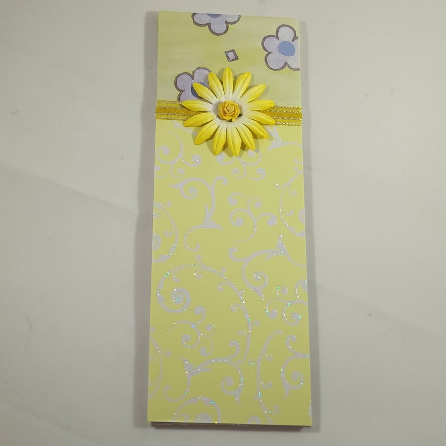 Lined notepad with glittered cover