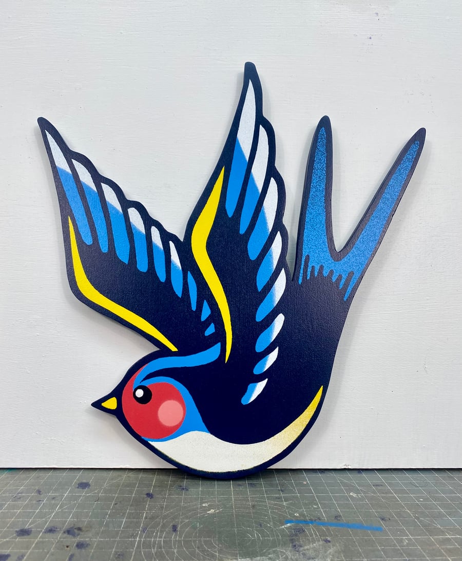 Spray-Painted Swallow (left)