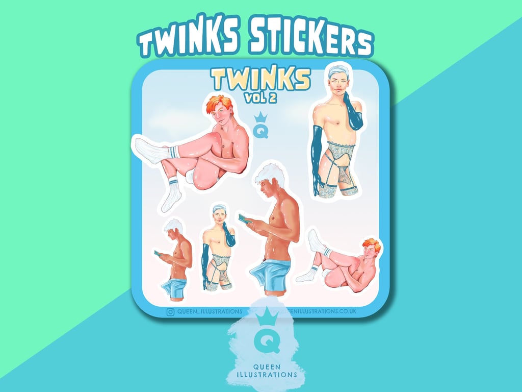 TWINKS VOL 2. Waterproof vinyl gay stickers