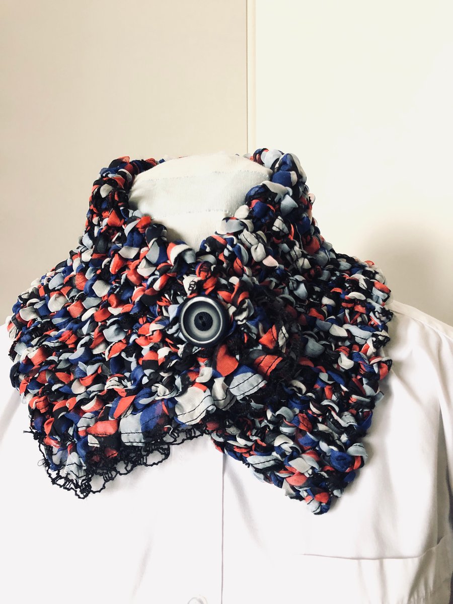 Cosy Neck Warmer Scarf Button Fastening 