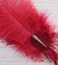 Burgundy Regency Feather Fascinator – Merlot Ostrich Feather & Ribbon Hair Clip - Image 4