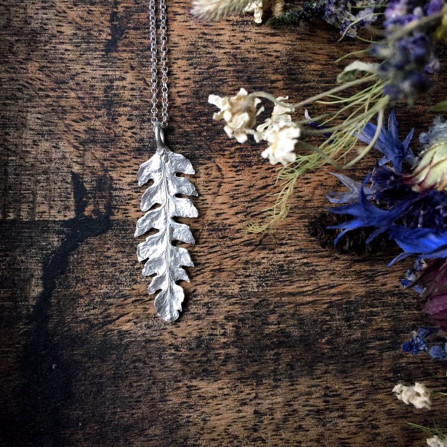 Sterling Silver Fern Necklace - Handmade Jewellery Nature Inspired Leaf Pendant