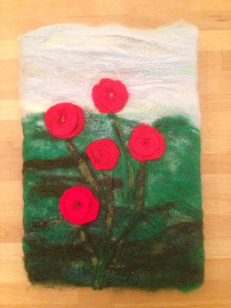 Needle felted journal or note book