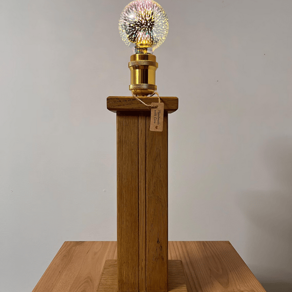 Reclaimed Oak Column Lamp