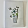 'Flowerpot with Bees' - Pack of Six Printed Card