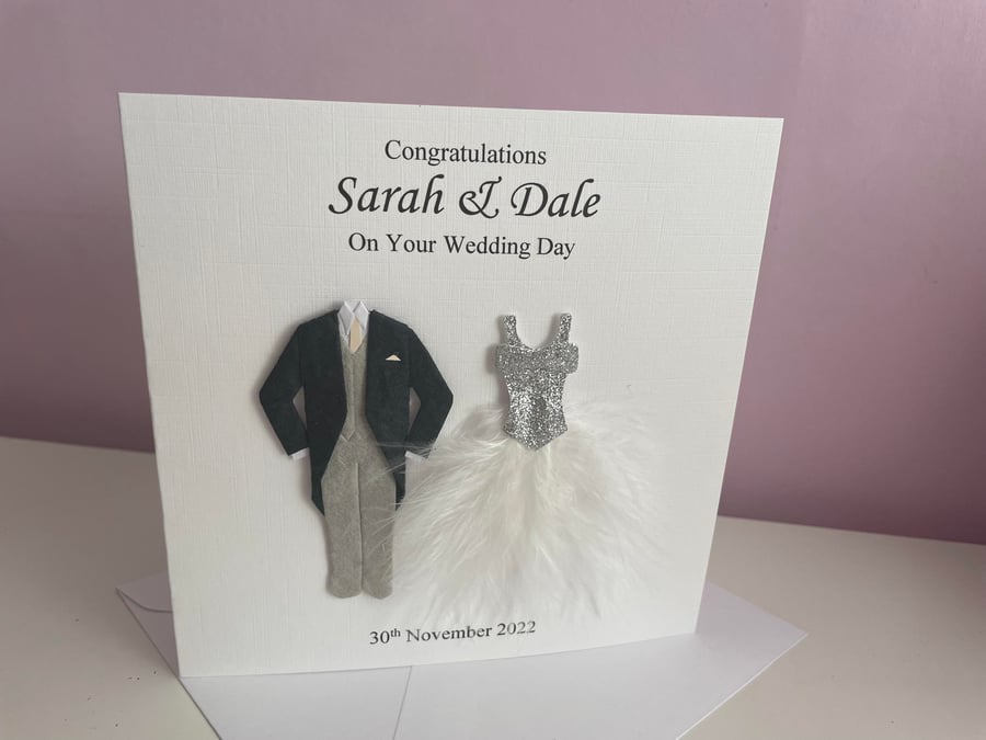 Personalised Wedding Card, Mr and Mrs 