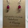 Handmade drop earrings attached to a greetings card  (with envelope)