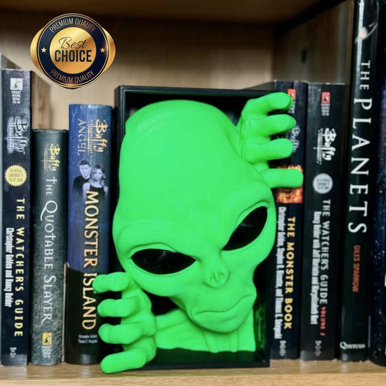 3D Printed Alien Book Nook(Pair): Sci-Fi Bookshelf Decor