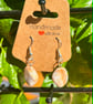 Handmade Silver-Plated Fish Hook Earrings with Single Stone-Look Bead Dangle