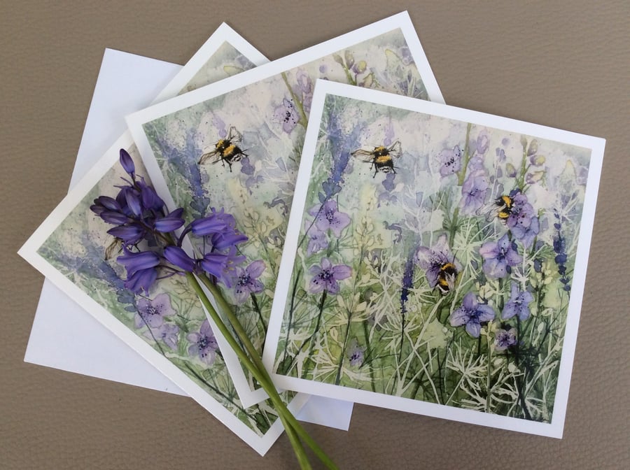 Limited edition printed cards of original watercolour painting pk3