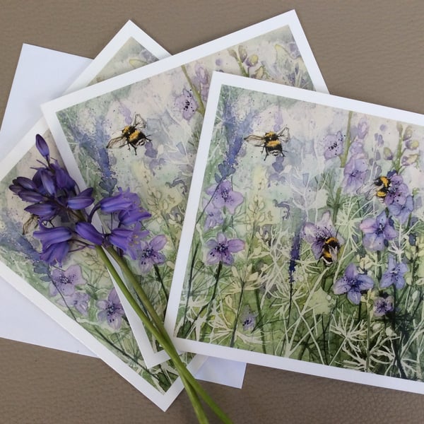 Limited edition printed cards of original watercolour painting pk3
