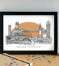 Brisbane Skyline Art Print - Image 3