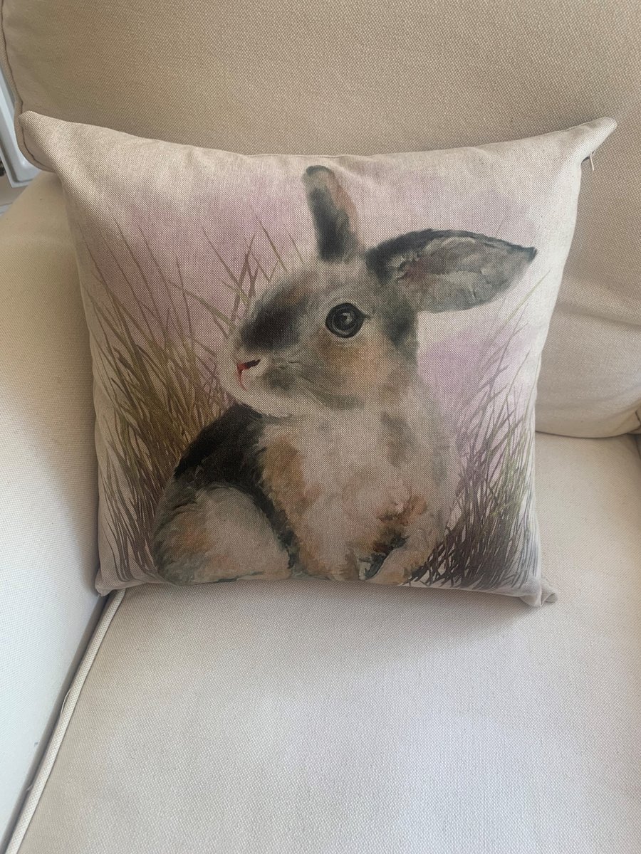 Cushion Rabbit Print 45cm x 45cm 