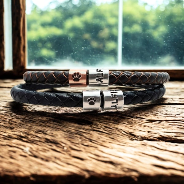 Personalised Pet Lover Bracelet - Dog Lover Bracelet - Pet Memorial Bracelet 