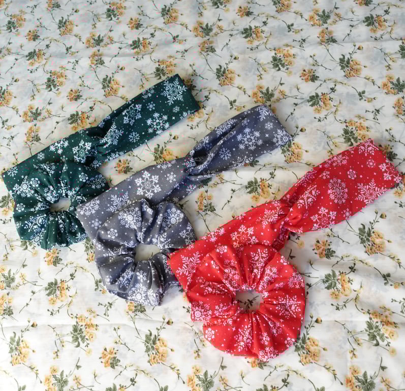 Christmas Headband & Scrunchies, Twisted Knotted Headband