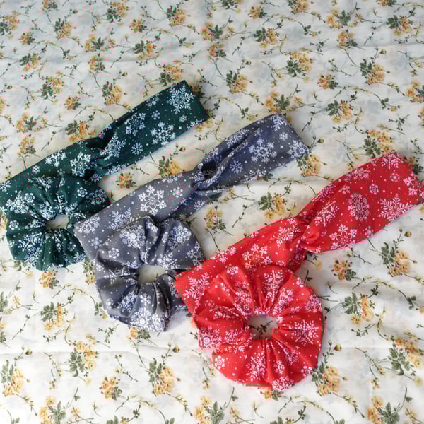 Christmas Headband & Scrunchies, Twisted Knotted Headband