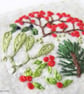 HAND EMBROIDERED CHRISTMAS CARD WINTER FOLIAGE - Image 2
