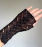 Lace charcoal fingerless gloves - Image 2