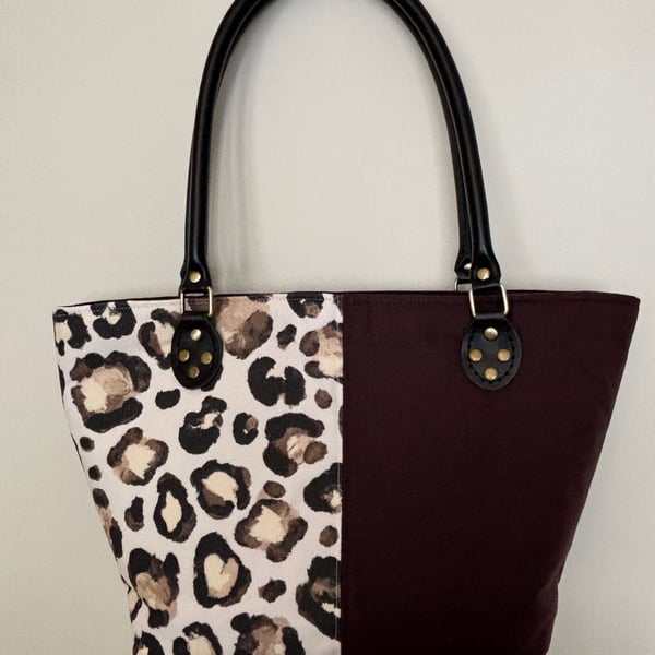 The Auburn Leopard handcrafted structured shoulder bag