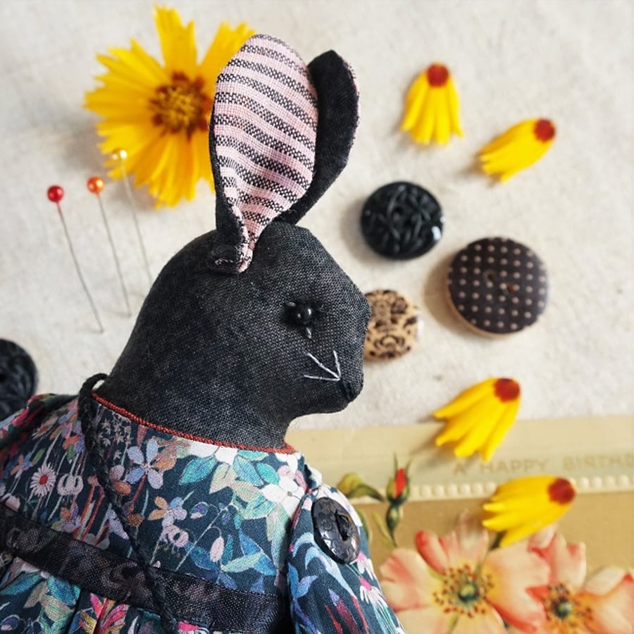 Frida, A Midnight Bunny in Liberty Lawn