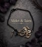 Fourth Wing Inspired Dragon Bracelet - Fantasy Book Jewelry - Black Chain Sword 
