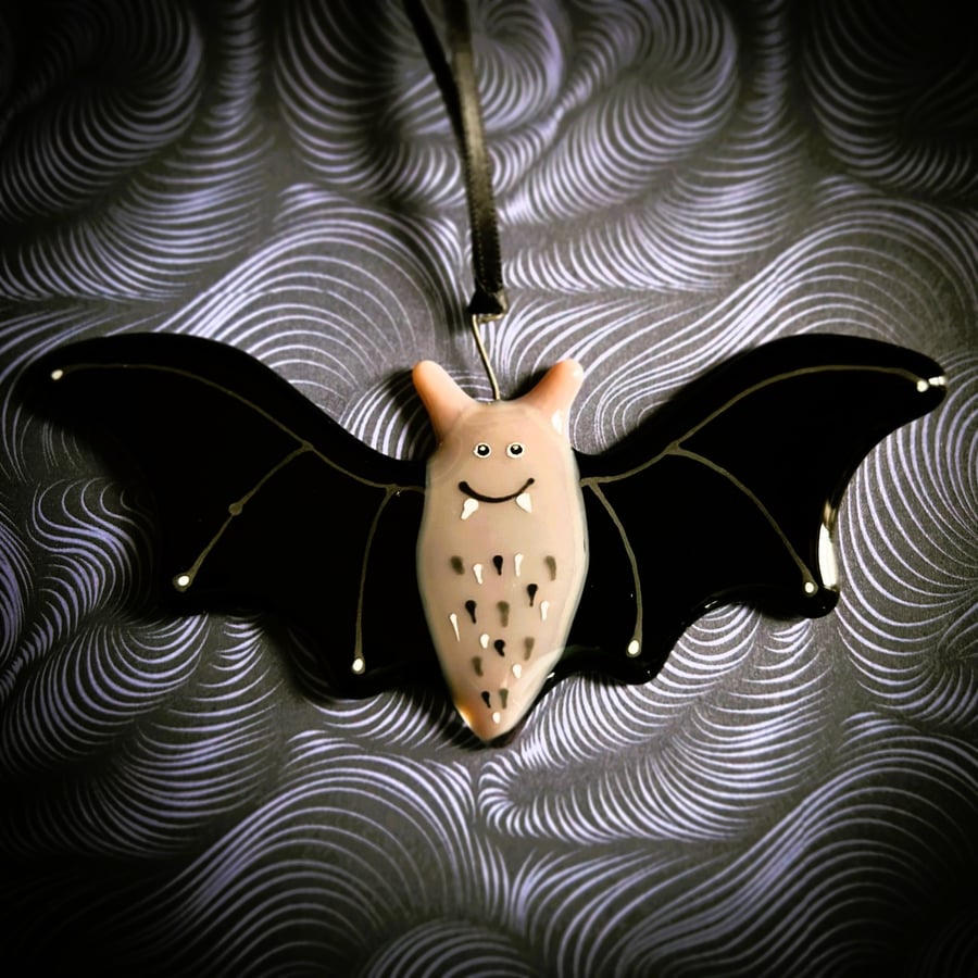 Fused Glass Happy Bat