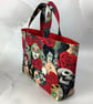 Day of the Dead tote bag, Gothic shopper, handmade in Sussex - Image 4